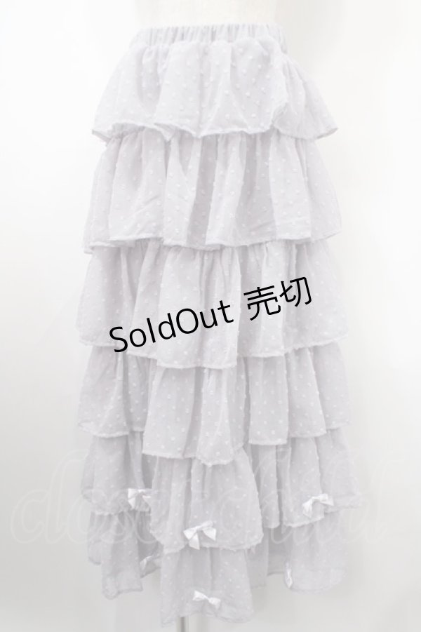 画像1: Ank Rouge / ドットドビーティアードロングスカート M ブルー Y-25-03-10-148-CA-SK-SZ-ZY (1)