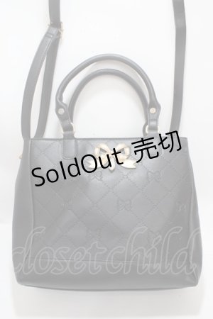 画像: axes femme POETIQUE / リボンエンボス推し活バッグ  黒 Y-25-03-10-046-AX-BG-SZ-ZY