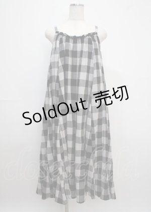 画像: axes femme / ブロックチェック柄キャミワンピース F 黒 Y-25-03-11-055-AX-OP-SZ-ZS