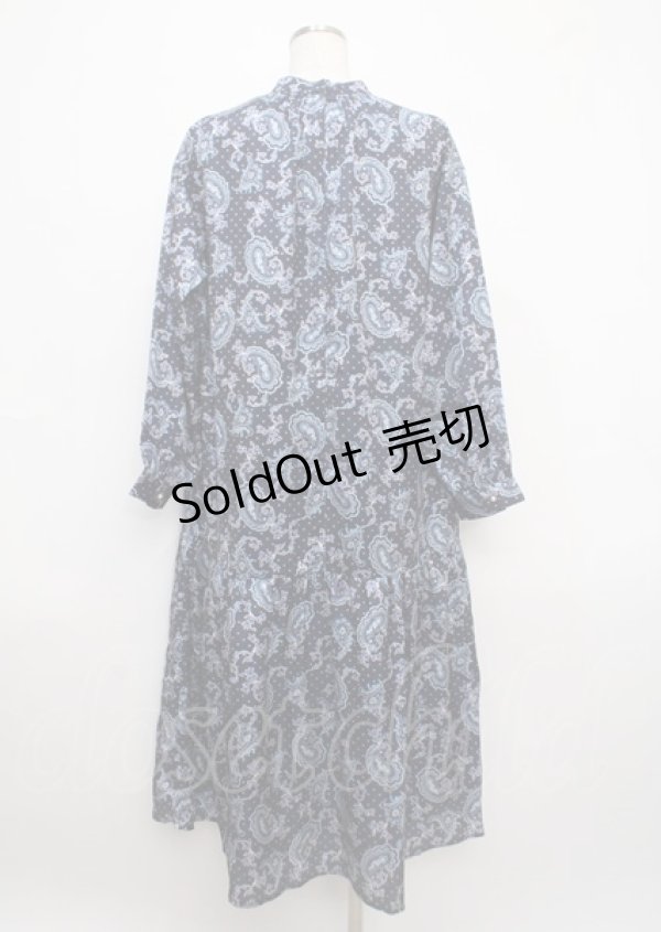 画像2: axes femme NOSTALGIE / ペイズリー×ドット柄ワンピース F ブルー Y-25-03-11-059-AX-OP-SZ-ZY (2)
