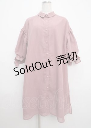 画像: axes femme POETIQUE /ストライプ切替シャツワンピース M ピンク Y-25-03-11-063-AX-OP-SZ-ZS