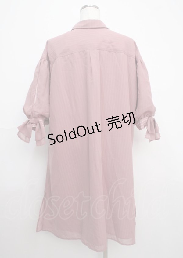 画像2: axes femme POETIQUE /ストライプ切替シャツワンピース M ピンク Y-25-03-11-063-AX-OP-SZ-ZS (2)
