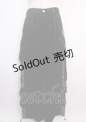 画像: REFLEM / 2WAYワイドカーゴベロアパンツ F ブラック Y-25-03-11-071-PU-PA-SZ-ZY