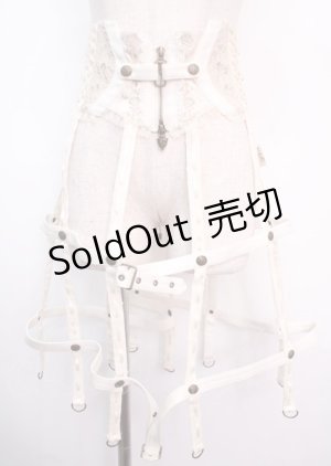 画像: OZZ ANGELO / 薔薇刺繍クリノリンスカート  アイボリー Y-25-03-11-075-OO-SK-SZ-ZY