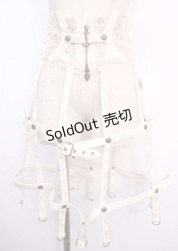 画像1: OZZ ANGELO / 薔薇刺繍クリノリンスカート  アイボリー Y-25-03-11-075-OO-SK-SZ-ZY (1)