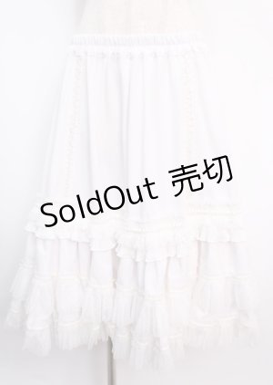 画像: Hoshibako Works / 七色ワルツ チュールフリルアンダースカート(ショート)  ホワイト Y-25-03-11-086-LO-SK-SZ-ZY