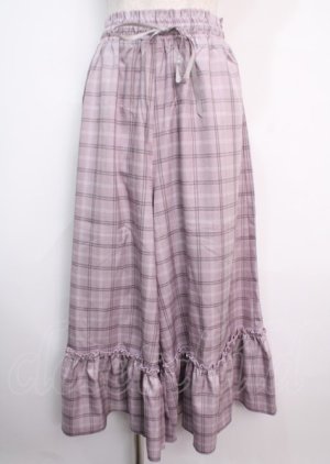 画像: axes femme POETIQUE / 裾フリルチェックパンツ M ラベンダー Y-25-03-11-095-AX-PA-SZ-ZT173
