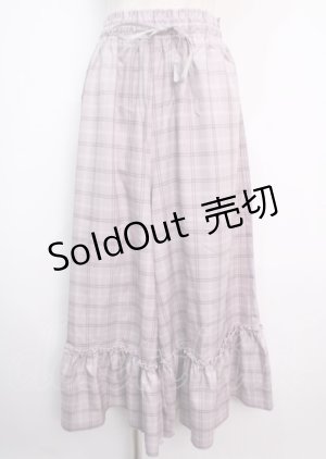 画像: axes femme POETIQUE / 裾フリルチェックパンツ M ラベンダー Y-25-03-11-095-AX-PA-SZ-ZT173