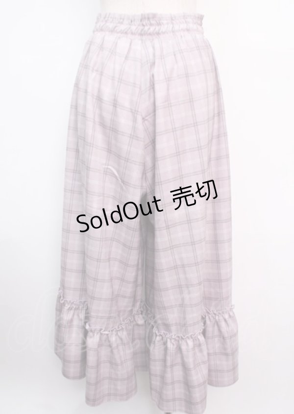 画像2: axes femme POETIQUE / 裾フリルチェックパンツ M ラベンダー Y-25-03-11-095-AX-PA-SZ-ZT173 (2)