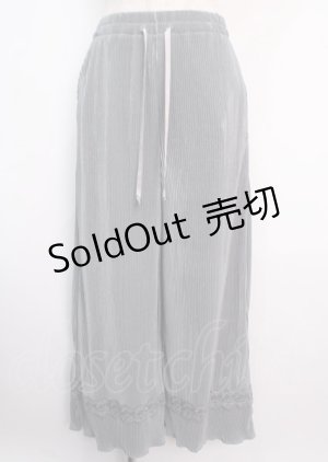 画像: axes femme / カットプリーツパンツ M ブルー Y-25-03-11-096-AX-PA-SZ-ZY