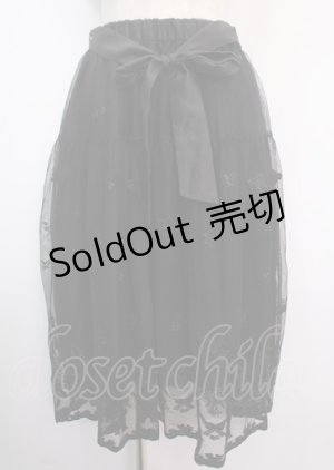 画像: axes femme POETIQUE / リボンブーケレーススカート M 黒 Y-25-03-11-099-AX-SK-SZ-ZS