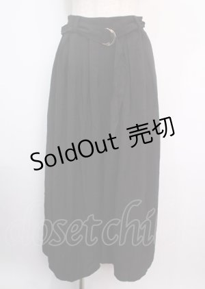画像: axes femme / ベルト付きタックワイドパンツ  黒 Y-25-03-11-100-AX-PA-SZ-ZY