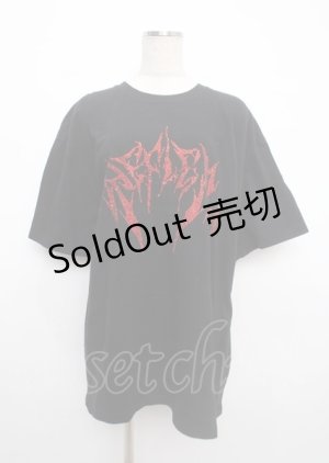 画像: REFLEM / ラインストーンロゴ半袖Tシャツ F ブラック×レッド Y-25-03-11-016-PU-TO-SZ-ZY