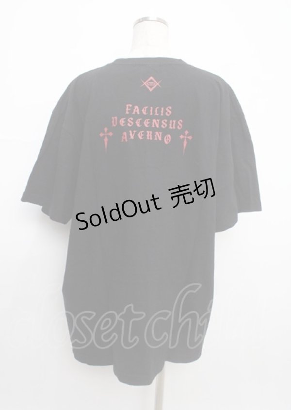 画像2: REFLEM / ラインストーンロゴ半袖Tシャツ F ブラック×レッド Y-25-03-11-016-PU-TO-SZ-ZY (2)