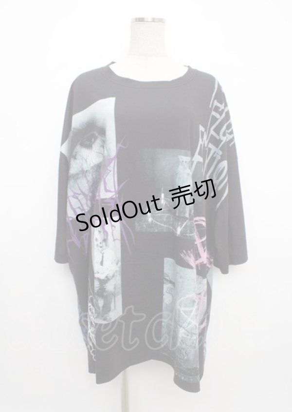 画像1: REFLEM / ランダムキャプチャースーパーBIGTシャツ F ブラック Y-25-03-11-017-PU-TS-SZ-ZY (1)