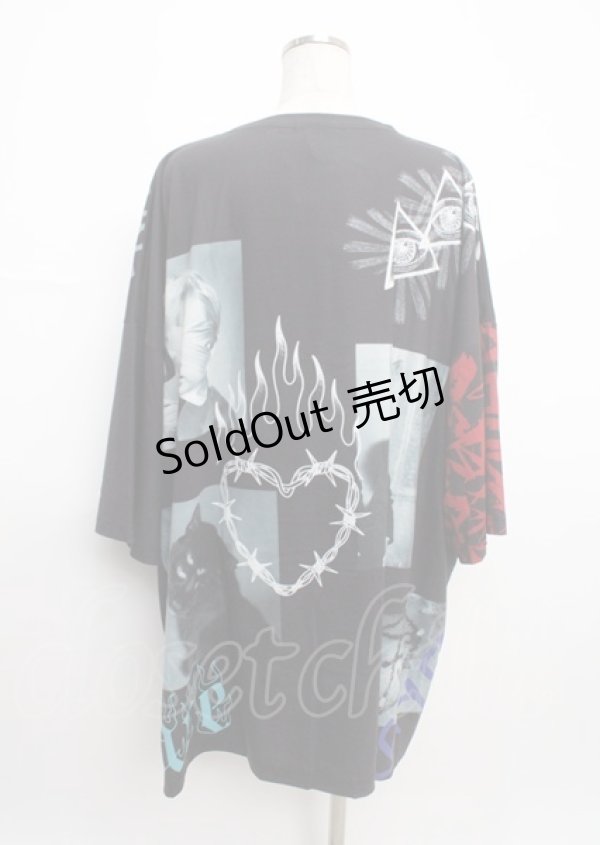 画像2: REFLEM / ランダムキャプチャースーパーBIGTシャツ F ブラック Y-25-03-11-017-PU-TS-SZ-ZY (2)