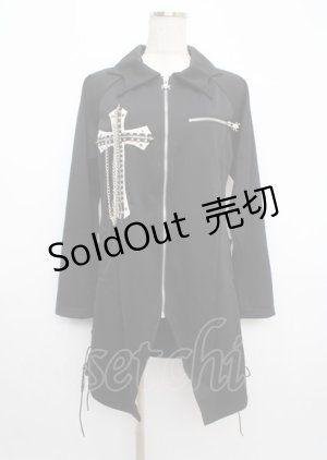 画像: MAD / 蝙蝠襟ロングパーカー  黒 Y-25-03-11-018-PU-TO-SZ-ZY