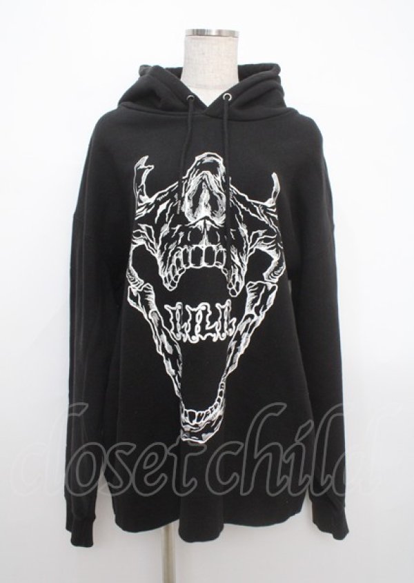 画像1: ililil / Tribal skullプルオーバーパーカー F ブラック Y-25-03-11-024-PU-TO-SZ-ZT280 (1)