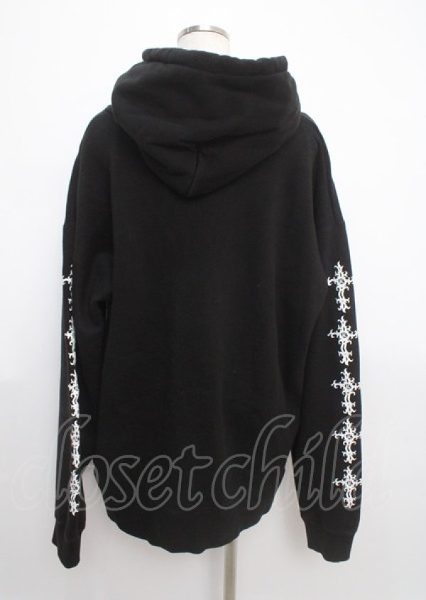 画像2: ililil / Tribal skullプルオーバーパーカー F ブラック Y-25-03-11-024-PU-TO-SZ-ZT280 (2)