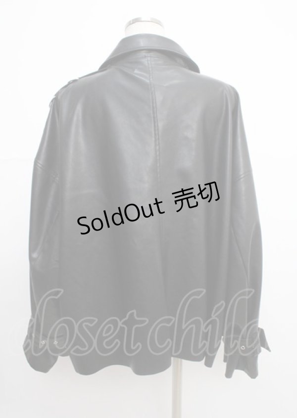 画像2: REFLEM / PUレザーシャツブルゾン F ブラック Y-25-03-11-030-PU-BL-SZ-ZY (2)