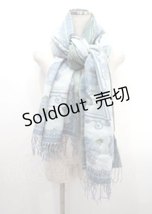 画像: axes femme / スカーフ柄JQ大判ストール  グリーン Y-25-03-11-005-AX-ZA-SZ-ZY