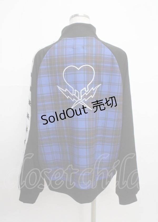 画像2: LISTEN FLAVOR / イナズマずっきゅん チェックジャージパンツ F BLUE CHECK Y-25-03-11-034-PU-PA-SZ-ZY (2)