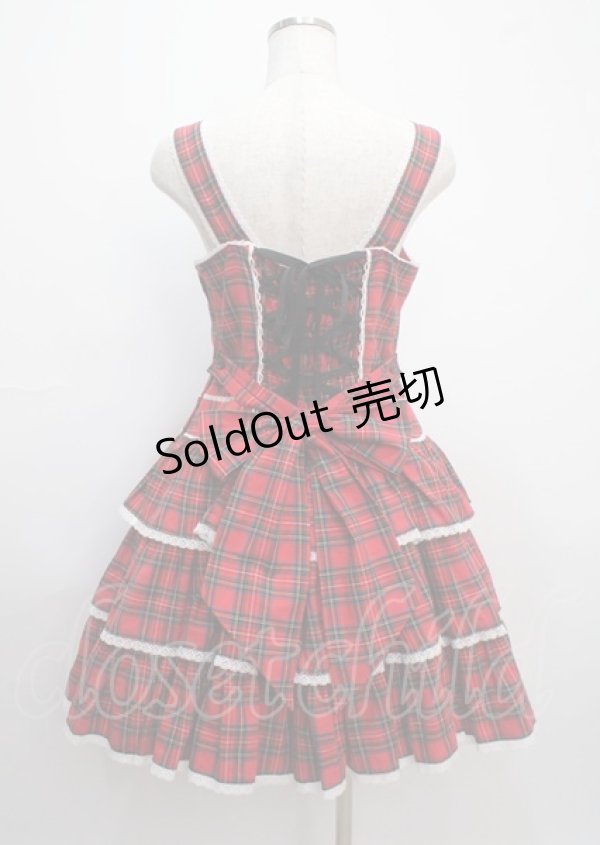 画像2: Angelic Pretty / Fancyタータンチェックジャンパースカート  赤 Y-25-03-11-039-AP-OP-SZ-ZY (2)