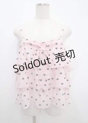 画像: MILK / ハートシフォンフリルキャミトップス  ピンク Y-25-03-11-006-ML-TO-SZ-ZY
