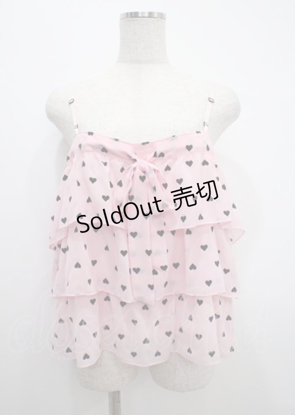 画像1: MILK / ハートシフォンフリルキャミトップス  ピンク Y-25-03-11-006-ML-TO-SZ-ZY (1)