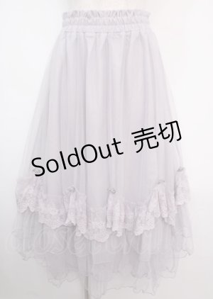 画像: axes femme / ローズ付ドレープチュールスカート F ラベンダー Y-25-03-14-052-AX-SK-SZ-ZY