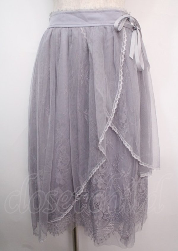 画像1: axes femme POETIQUE / レース×チュールイレヘムスカート M ラベンダー Y-25-03-14-054-AX-SK-SZ-OS (1)