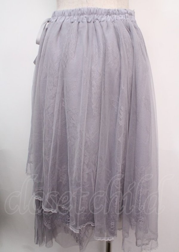 画像2: axes femme POETIQUE / レース×チュールイレヘムスカート M ラベンダー Y-25-03-14-054-AX-SK-SZ-OS (2)
