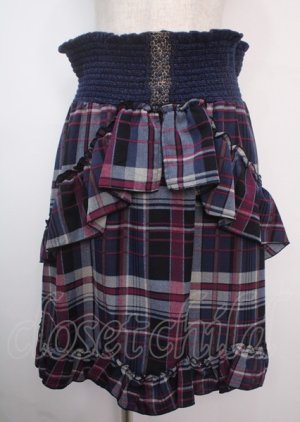 画像: axes femme / チェックスカート M 紺 Y-25-03-14-062-AX-SK-SZ-OS