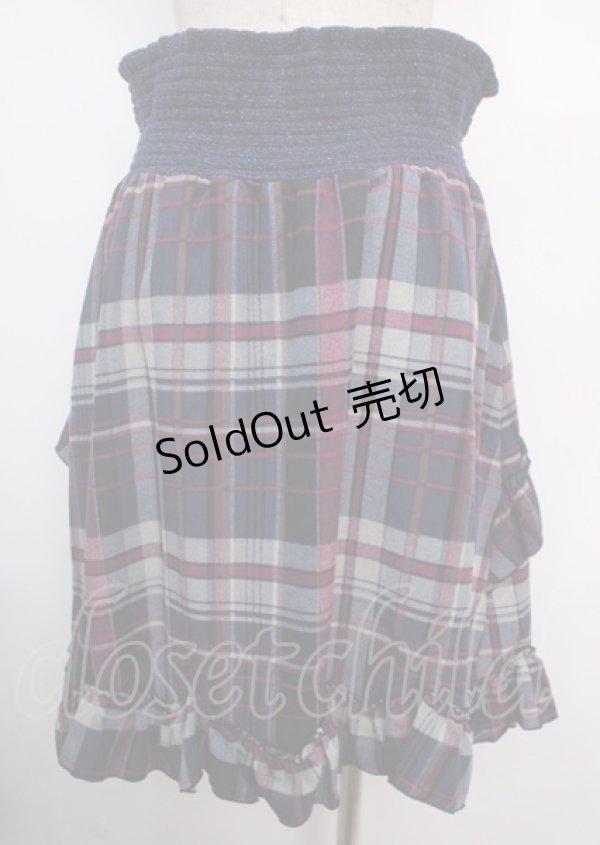 画像2: axes femme / チェックスカート M 紺 Y-25-03-14-062-AX-SK-SZ-ZT276 (2)