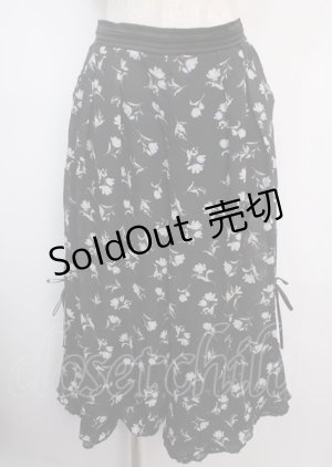 画像: axes femme / 花柄スカウチョ  黒 Y-25-03-14-064-AX-PA-SZ-OS