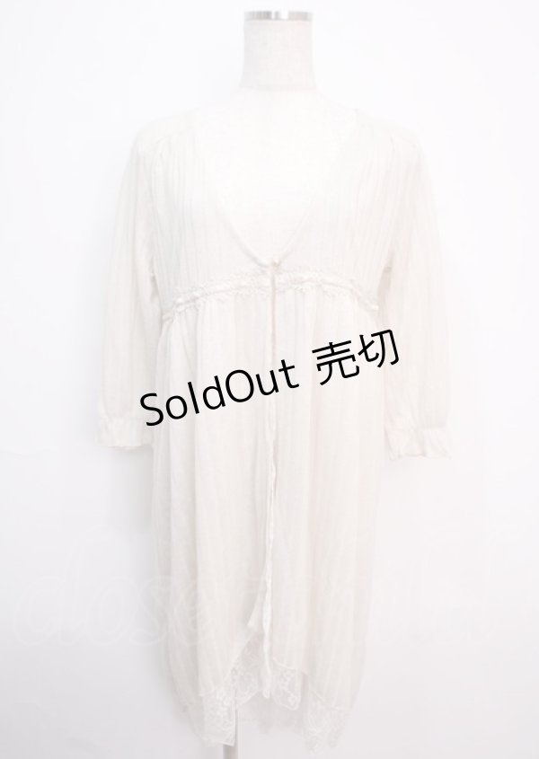 画像1: axes femme / レース重ねロングカーディガン M キナリ Y-25-03-14-065-AX-TO-SZ-OS (1)