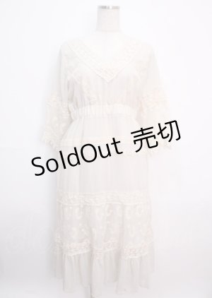 画像: axes femme / チュールレースフリルワンピース M 生成り Y-25-03-14-086-AX-OP-SZ-OS