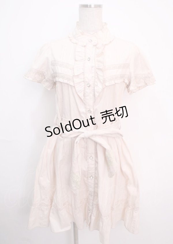 画像1: axes femme / フリルシャツワンピース M 生成り Y-25-03-14-089-AX-PA-SZ-OS (1)