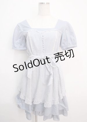 画像: axes femme / 重ね着風コットンワンピース  サックス Y-25-03-14-100-AX-OP-SZ-OS