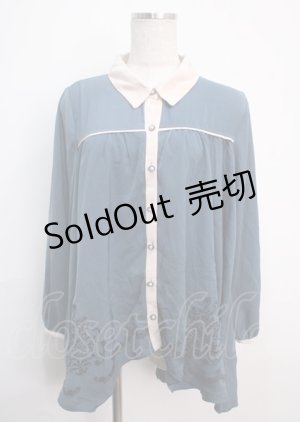 画像: axes femme / 裾刺繍チュニック M ブルー Y-25-03-14-107-AX-TO-SZ-ZY