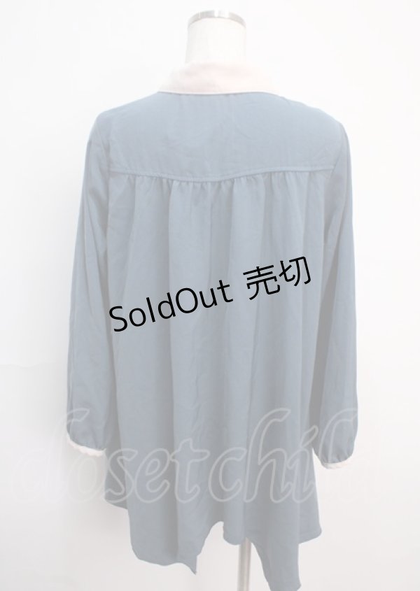 画像2: axes femme / 裾刺繍チュニック M ブルー Y-25-03-14-107-AX-TO-SZ-ZY (2)