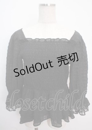 画像: axes femme / シアーシャーリングブラウス  黒 Y-25-03-14-031-AX-TO-SZ-OS