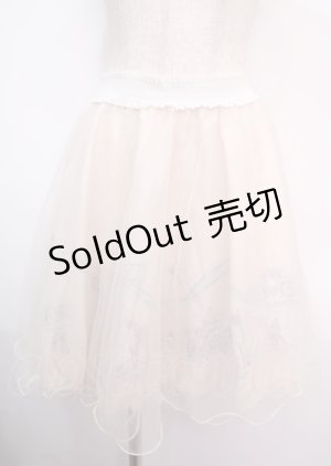 画像: axes femme POETIQUE / バンビ柄オーガンジースカート  キナリ Y-25-03-14-038-AX-SK-SZ-OS