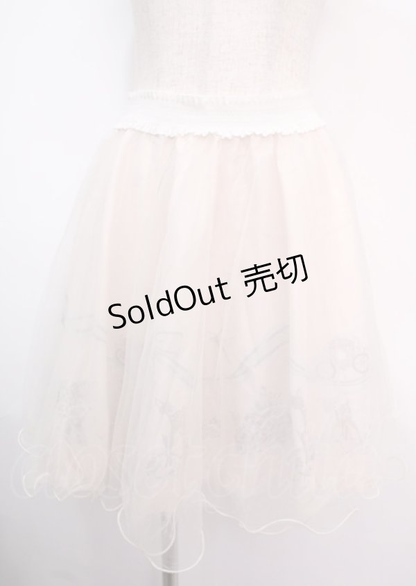 画像1: axes femme POETIQUE / バンビ柄オーガンジースカート  キナリ Y-25-03-14-038-AX-SK-SZ-OS (1)