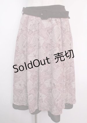 画像: axes femme POETIQUE / プリュムプリントベルト付スカート M ピンク Y-25-03-14-045-AX-SK-SZ-OS