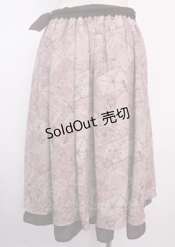 画像2: axes femme POETIQUE / プリュムプリントベルト付スカート M ピンク Y-25-03-14-045-AX-SK-SZ-OS (2)