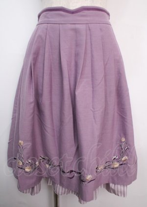 画像: axes femme POETIQUE / チューリップ刺繍タックスカート M ピンク Y-25-03-14-046-AX-SK-SZ-OS
