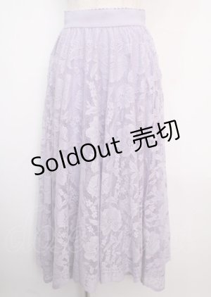 画像: axes femme / レースサーキュラースカート M ラベンダー Y-25-03-14-047-AX-SK-SZ-ZT496