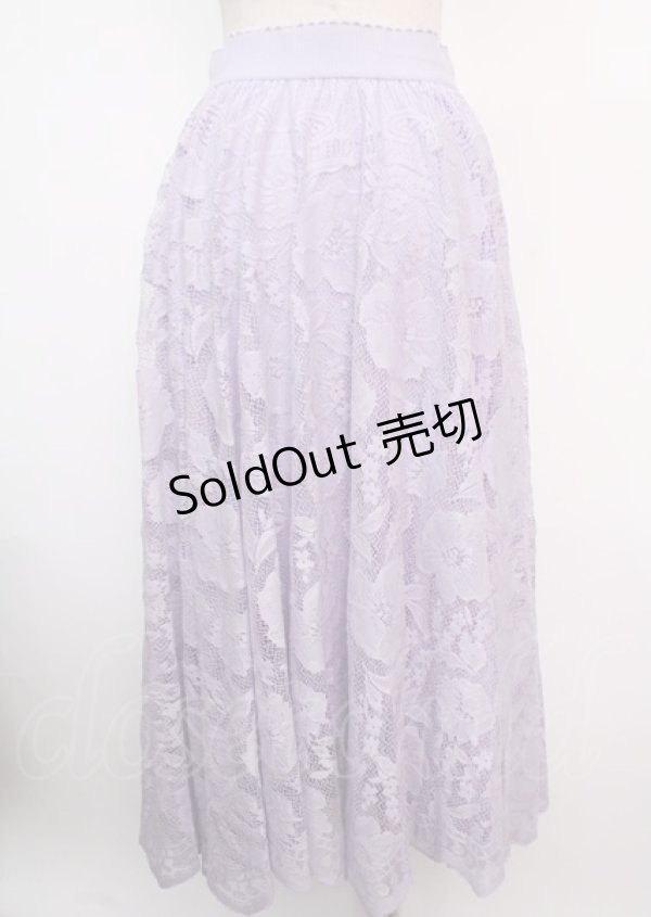 画像2: axes femme / レースサーキュラースカート M ラベンダー Y-25-03-14-047-AX-SK-SZ-ZT496 (2)