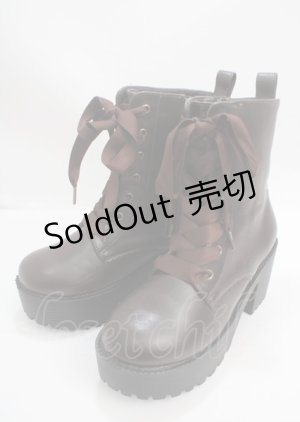 画像: axes femme POETIQUE / レースアップミドルブーツ M 茶 Y-25-03-17-038-AX-SH-SZ-ZT-K001